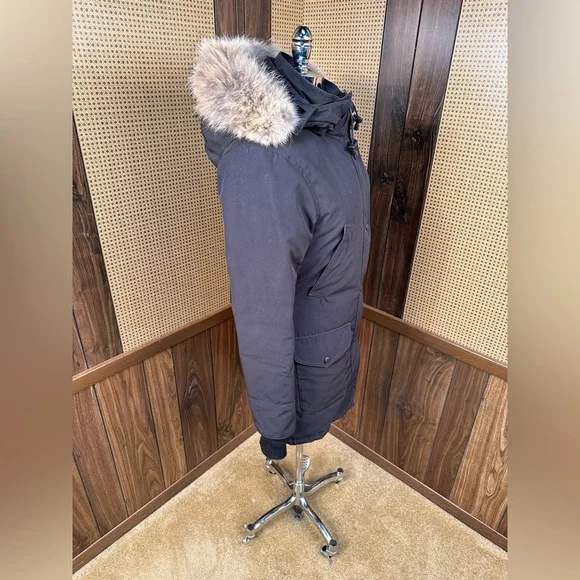 Canada Goose Arctic Program Ladies Trillium Parka HD Black Coyote Fur Trim Coat - Picture 3 of 15